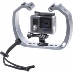 large MINI DUAL HAND STABILIZER CAMERA GOPRO ALUMINIUM BALIDIVESHOP 3